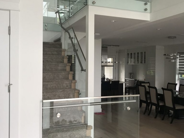residential glass stair railing project